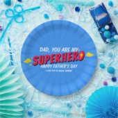 Teller zum niedlichen Comic Superherd Fathers Day (Party)
