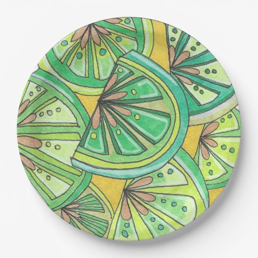 Teller zum Party von grünem Kalk (Vorderseite)