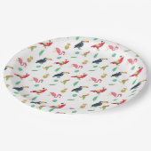 Teller zum Party von Vögeln und Ananas (Schrägansicht)