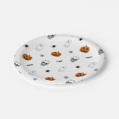 Teller zum Party von weißem Halloween (Schrägansicht)