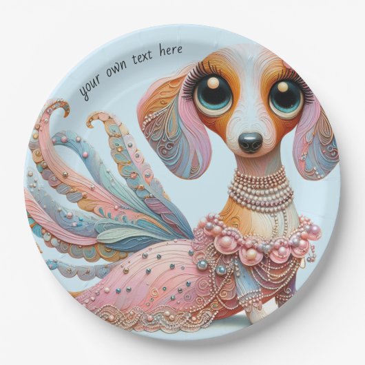 Teller zum Party weiblicher Dackel (Vorderseite)