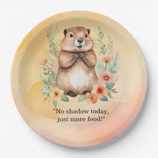 Teller zum Tagesthema "Groundhog" (Vorderseite)