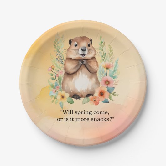 Teller zum Tagesthema "Groundhog" (Vorderseite)