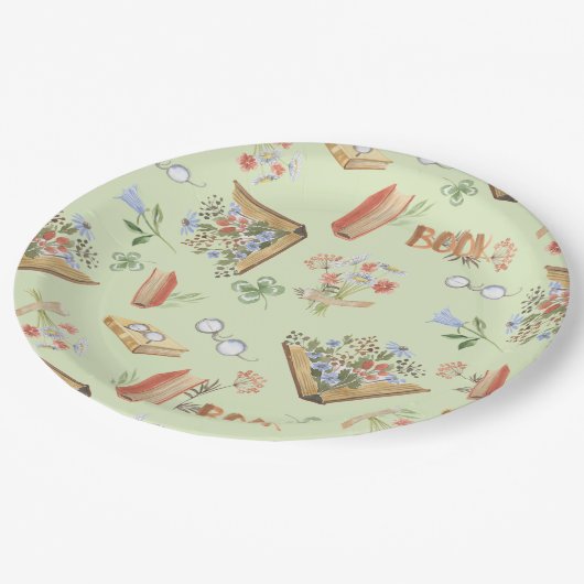 Teller zum Thema Buch (Schrägansicht)