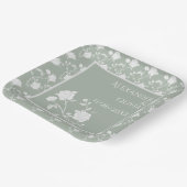 Teller zum Thema grüne Rose Polterabend (Gewinkelt)