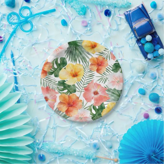 Teller zum Thema "Tropische Hawaiianische Geburtst (Party)