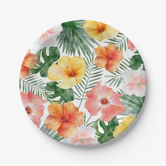 Teller zum Thema "Tropische Hawaiianische Geburtst (Vorderseite)