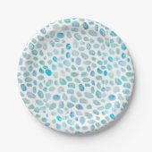 Teller zum Zeichnen von Strandblättern aus Meergla (Vorderseite)