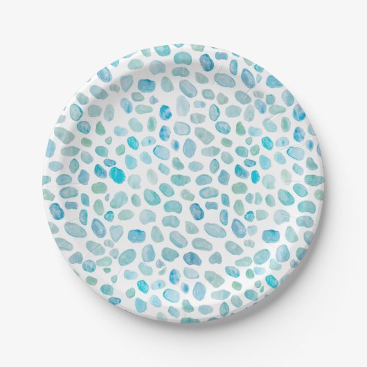 Teller zum Zeichnen von Strandblättern aus Meergla (Vorderseite)