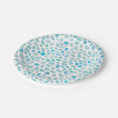 Teller zum Zeichnen von Strandblättern aus Meergla (Schrägansicht)