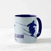 Telluride Blue Skier Tasse (VorderseiteRechts)
