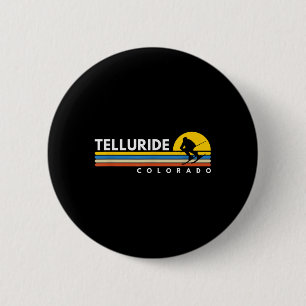 Telluride Co Colorado Vintag Retro Souvenirs Skii Button
