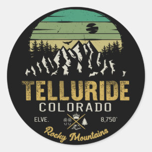 Telluride Colorado Berge Minimalist Vintage Runder Aufkleber