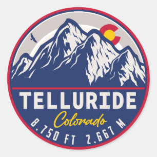 Telluride Colorado Berge Retro Vintage Runder Aufkleber