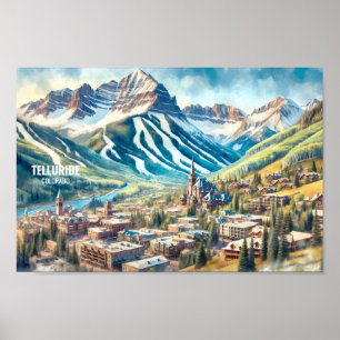 Telluride Colorado Berühmte Sehenswürdigkeiten Aqu Poster