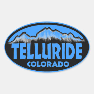 Telluride Colorado, blaue ovale Aufkleber