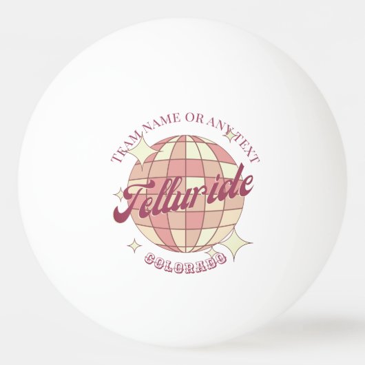Telluride Colorado City Tischtennis Tischtennisball (Vorderseite)