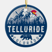 Telluride Colorado Flag Erste Weihnachtsgebirge Keramik Ornament (Vorne)