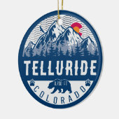 Telluride Colorado Flag Erste Weihnachtsgebirge Keramik Ornament (Links)