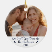 Telluride Colorado Flag Erste Weihnachtsgebirge Keramik Ornament (Hinten)