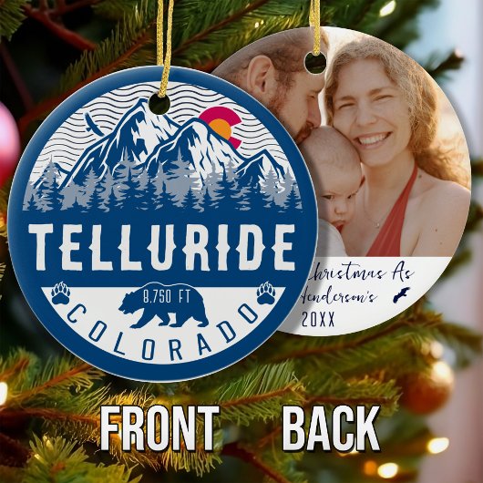 Telluride Colorado Flag Erste Weihnachtsgebirge Keramik Ornament