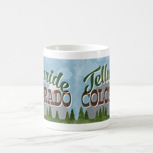 Telluride Colorado Fun Retro Snowy Mountains Kaffeetasse (Mittel)