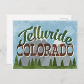 Telluride Colorado Fun Retro Snowy Mountains Postkarte (Vorne/Hinten)