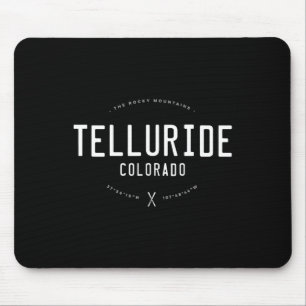 Telluride Colorado Grafik abgenutzt Vintage Ski Mousepad