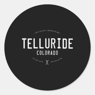 Telluride Colorado Grafik abgenutzt Vintage Ski Runder Aufkleber