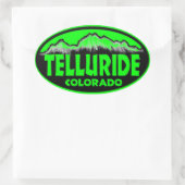 Telluride Colorado, grüne ovale Aufkleber (Tasche)
