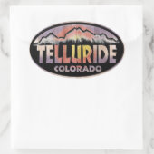 Telluride Colorado Holzflagge ovale Aufkleber (Tasche)