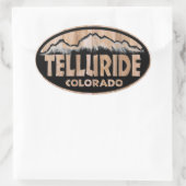 Telluride Colorado Holzschild ovale Aufkleber (Tasche)