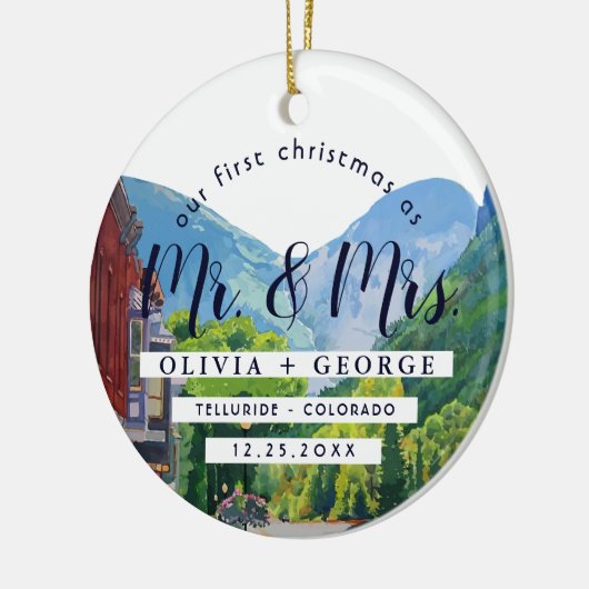 Telluride Colorado Keramik Ornament (Links)