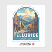 Telluride Colorado Kunstvoll wandern Vintag Aufkleber (Blatt)
