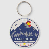 Telluride Colorado Retro Sunset Ski Souvenirs Schlüsselanhänger (Rückseite)