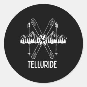 Telluride Colorado Rocky Mountains Skifahren Snowb Runder Aufkleber