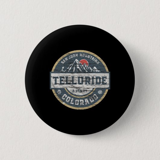 Telluride Colorado San Juan Rocky Mountains Skifah Button (Vorderseite)