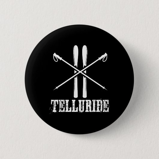 Telluride Colorado Ski Skifahrer Pole Down Hil Button (Vorderseite)