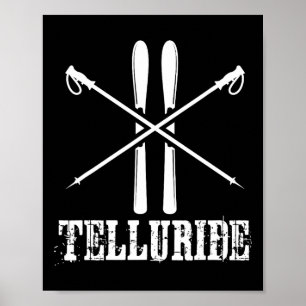 Telluride Colorado Ski Skifahrer Pole Down Hil Poster