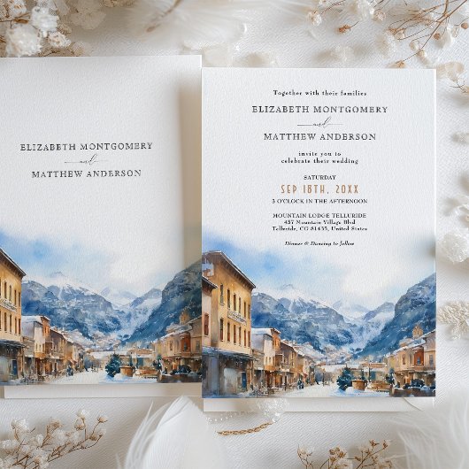Telluride Colorado Ski Winter Wunderland Hochzeit Einladung