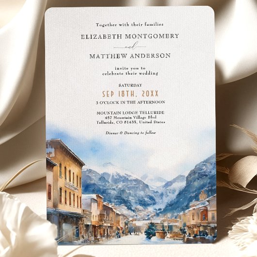 Telluride Colorado Ski Winter Wunderland Hochzeit Einladung