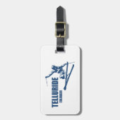 Telluride Colorado Skier Gepäckanhänger (Vorderseite vertikal)