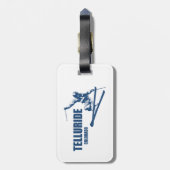 Telluride Colorado Skier Gepäckanhänger (Rückseite vertikal)