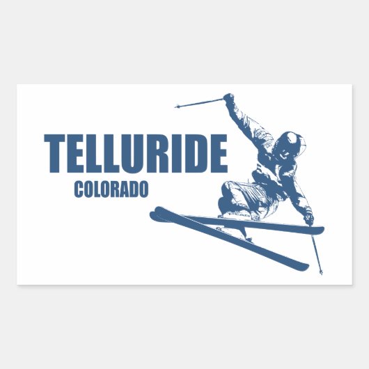 Telluride Colorado Skier Rechteckiger Aufkleber (Vorderseite)