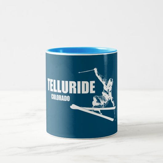Telluride Colorado Skier Zweifarbige Tasse (Mittel)