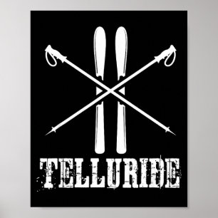 Telluride Colorado Skifahrer Skifahren Stöcke unte Poster