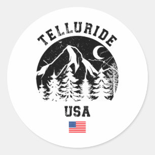 Telluride Colorado Skigebiet Alpinski Alpine Flag Runder Aufkleber