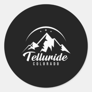 Telluride Colorado Skigebiet Snowboarden Runder Aufkleber