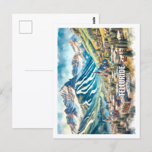 Telluride Colorado USA Berühmter Ort Aquarell Postkarte