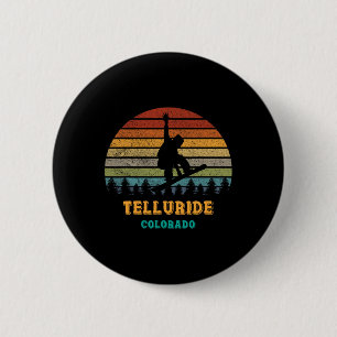 Telluride Colorado Vintag Sunset Snowboarden Snowb Button